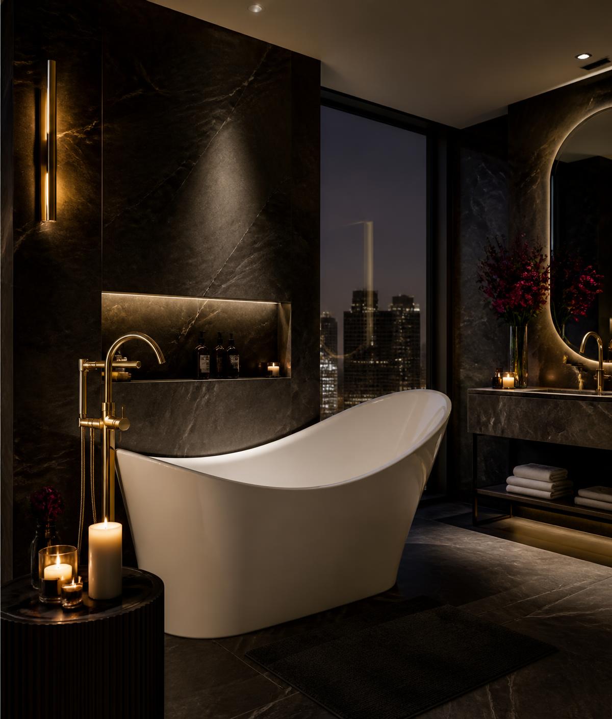 Acrosen bathtub installed in a luxury hotel suite